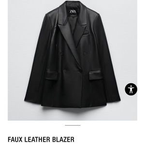 Faux Leather Zara Blazer XS